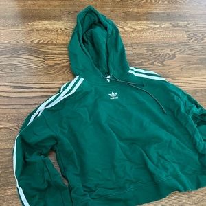 Green womens cropped adidas hoodie